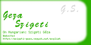 geza szigeti business card